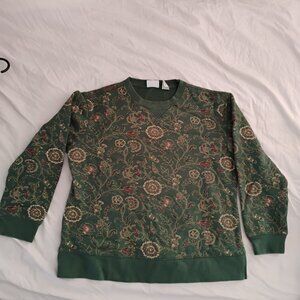 Green and gold Classic Elements Print Sweatshirt